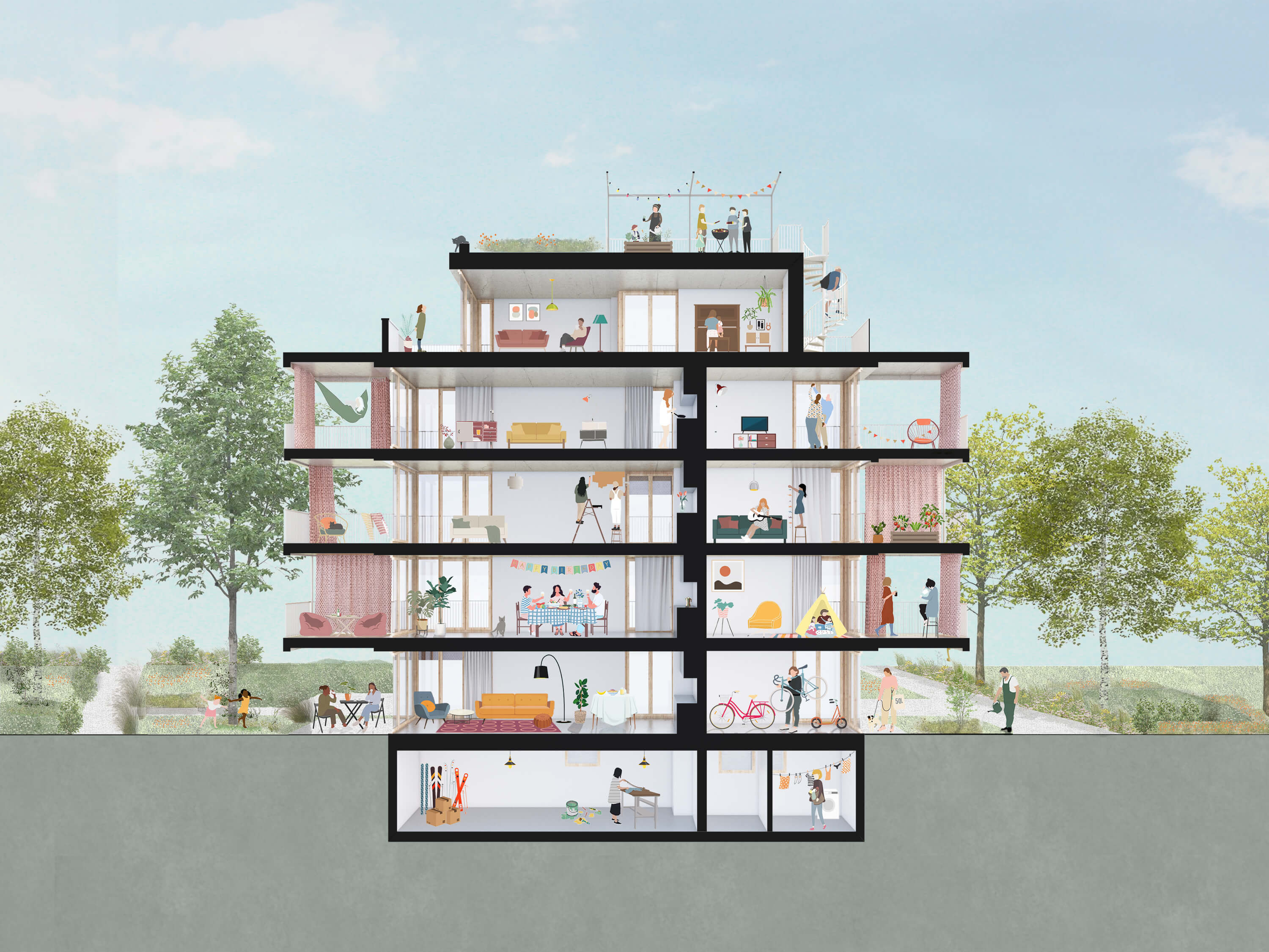 Mehrfamilienhaus, Farbhofweg